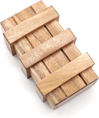 Double Magic Box Brain Teaser Custom Solid Wood Box with Hidden Compartments