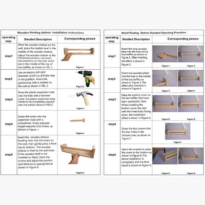 Mail Packing Home Decor and Nursery Shelves Set of 2 Naturel Wood Floating Wall Bookshelf