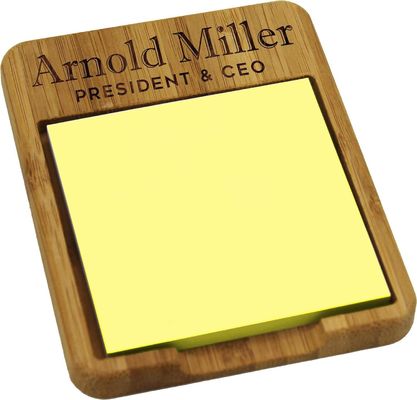Wooden Custom Personalized Bamboo Sticky Note Holder Dispenser for Business Office