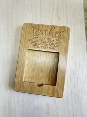Wooden Custom Personalized Bamboo Sticky Note Holder Dispenser for Business Office
