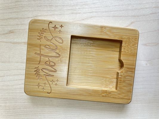 Wooden Custom Personalized Bamboo Sticky Note Holder Dispenser for Business Office