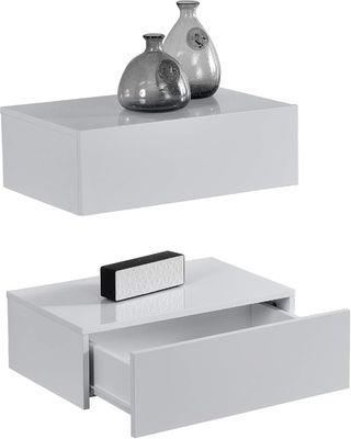Convenient Hallway Storage Solid Wood Wall Floating Shelf with Drawer 46 x 30 x 15 cm
