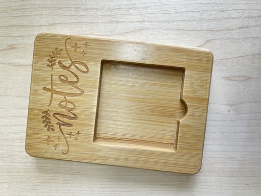 Wooden Custom Personalized Bamboo Sticky Note Holder Dispenser for Business Office