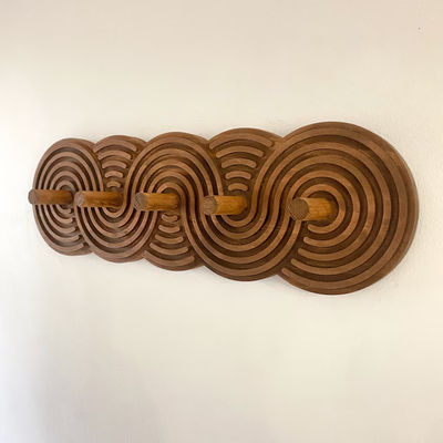 Handcrafted Mid Century Modern Walnut Coat Rack for Coats Hats and Bags in Living Room