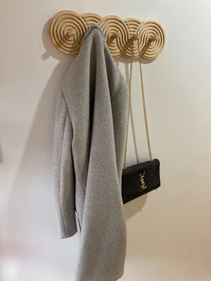 Handcrafted Mid Century Modern Walnut Coat Rack for Coats Hats and Bags in Living Room
