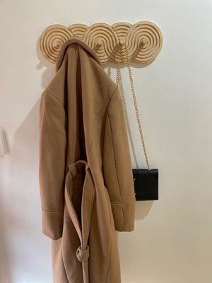 Handcrafted Mid Century Modern Walnut Coat Rack for Coats Hats and Bags in Living Room