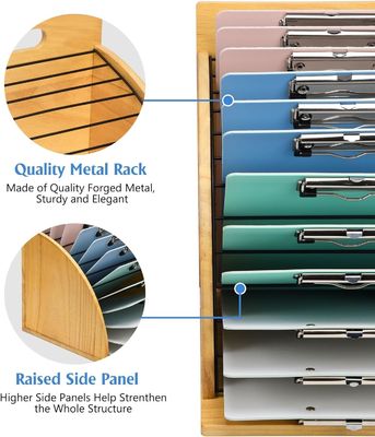 Multifunction Wooden Clipboard Organizer for Classroom and Office Wooden Lockable