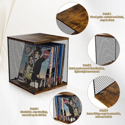 Industrial Record Holder Shelf Vinyl Record Storage Furniture with Modern Design Style