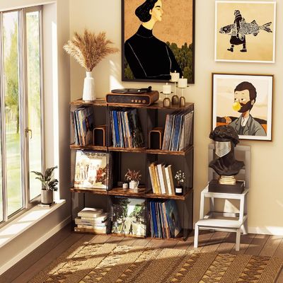 Industrial Record Holder Shelf Vinyl Record Storage Furniture with Modern Design Style