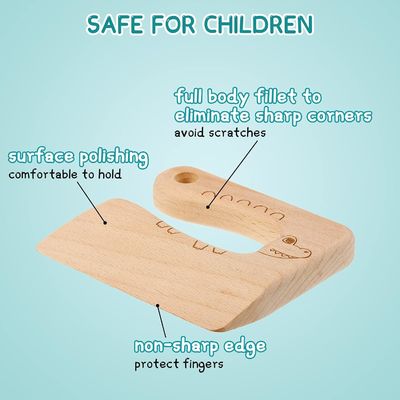 Wood Material Kitchen Tools 2-Piece Kids Knife Set for Cooking and Cutting Veggies Fruits