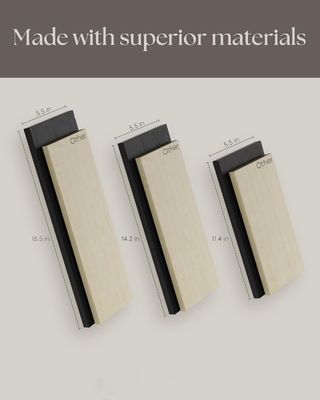 Set of 3 Modern Adjustable Black Wall Mounted Rustic Wood Floating Shelves for Storage
