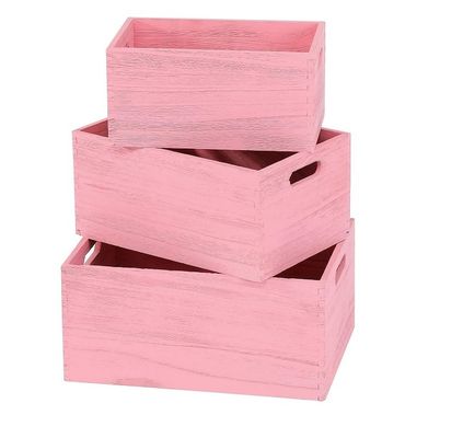 Handcrafted Wooden Storage Set for Vegetables and Bread Fruits 3-Piece Nesting Crate