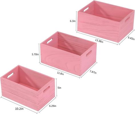Handcrafted Wooden Storage Set for Vegetables and Bread Fruits 3-Piece Nesting Crate