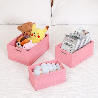 Handcrafted Wooden Storage Set for Vegetables and Bread Fruits 3-Piece Nesting Crate