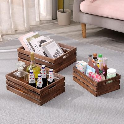 Home Decoration Custom Set of 3 Wooden Crate Pallets with Painted Technique