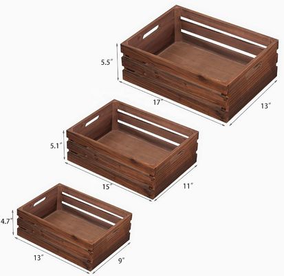 Home Decoration Custom Set of 3 Wooden Crate Pallets with Painted Technique