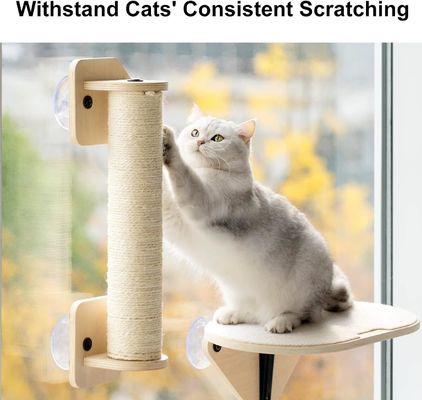 Home Furniture Cat Climber Set Wooden Window Perch Climbing Steps and Scratching Post