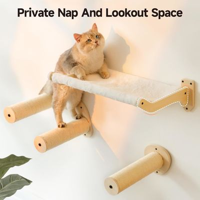Wood Cat Wall Furniture Shelves with Removable Soft Cover Beds Living Room Furniture
