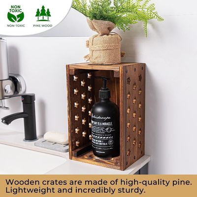Wooden Crate for Book Storage Customized Logo Acceptable Decorative Nesting Wooden Crates