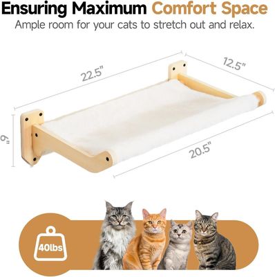 Wood Cat Wall Furniture Shelves with Removable Soft Cover Beds Living Room Furniture
