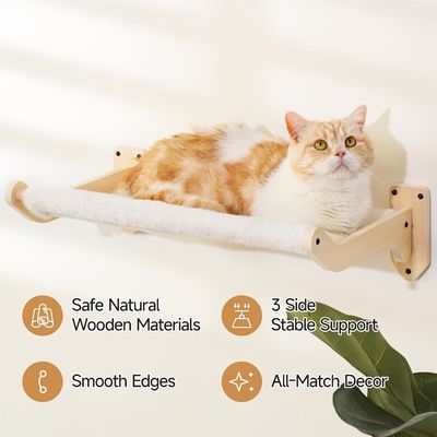 Wood Cat Wall Furniture Shelves with Removable Soft Cover Beds Living Room Furniture