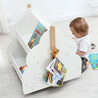 Functional Design Multifunction Wooden Book Rack for Children's Books