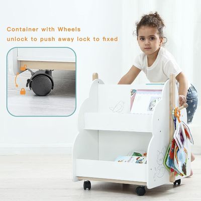 Functional Design Multifunction Wooden Book Rack for Children's Books