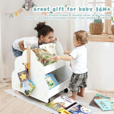 Functional Design Multifunction Wooden Book Rack for Children's Books