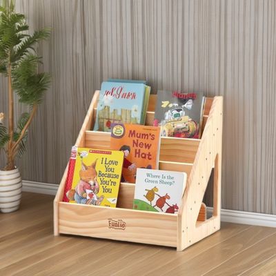 Living Room Front-Facing Kids Bookshelf for Toddlers 1-5 Years Handle and Custom Size