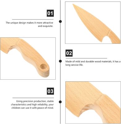 Customized Logo Wooden Knives for Pretend Play Food Toy Learning Tools Customized Size