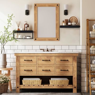 Basins Wood Bathroom Shelves Over Toilet Wall Mounted Floating Shelves Farmhouse Shelf Toilet Paper Storage