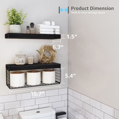 Basins Wood Bathroom Shelves Over Toilet Wall Mounted Floating Shelves Farmhouse Shelf Toilet Paper Storage
