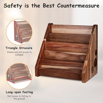 Functional Design Montessori Display Shelf Carved Wooden Bookcase for Kid's Classroom
