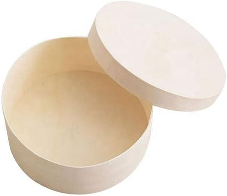 Round Box for Burger Cake Tray Customized Logo Acceptable Compostable Wood Container