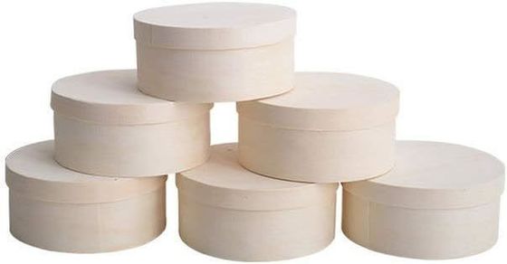 Round Box for Burger Cake Tray Customized Logo Acceptable Compostable Wood Container