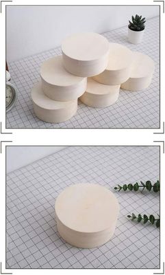 Round Box for Burger Cake Tray Customized Logo Acceptable Compostable Wood Container