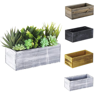 Custom Wood Type Natural White Outdoor Wooden Planter Box in Multiple Color Choices
