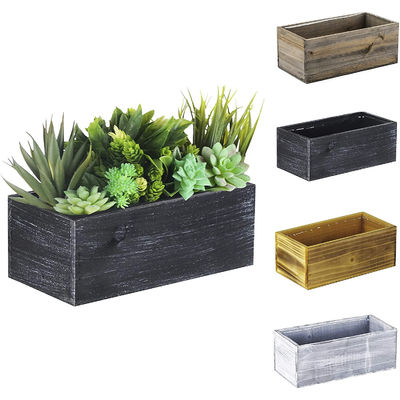 Custom Wood Type Natural White Outdoor Wooden Planter Box in Multiple Color Choices
