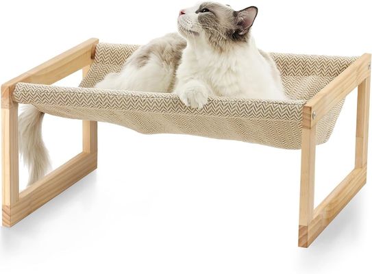 Mail Packing Y Wooden Cat Hammock 21 X 16.5 Inch Elevated Pet Furniture Wood Color