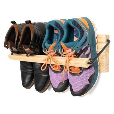 Wall Mounted Wooden Modern Slim and Small Shoe Storage Solution for Shoes in Kitchen