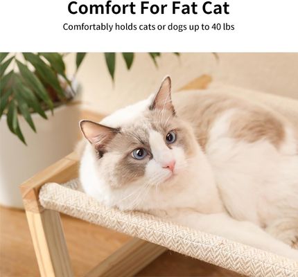 Mail Packing Y Wooden Cat Hammock 21 X 16.5 Inch Elevated Pet Furniture Wood Color