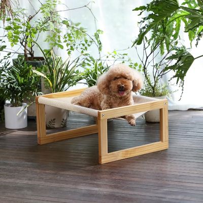 Mail Packing Y Wooden Cat Hammock 21 X 16.5 Inch Elevated Pet Furniture Wood Color