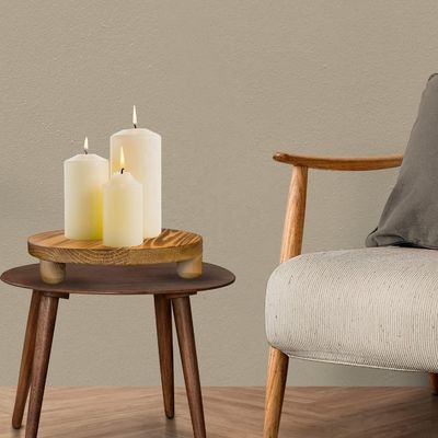 Plain Wooden Box 2 Pack Wood Riser Plant Stool Display Rack Round Pot Flower Pedestal Retro Plant