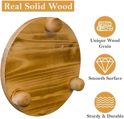 Plain Wooden Box 2 Pack Wood Riser Plant Stool Display Rack Round Pot Flower Pedestal Retro Plant