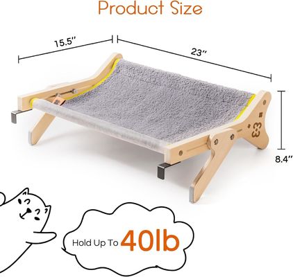 ISO9001 2008 FSCI BSCI Certified Wood Cat Window Perch Holds Up To 40 Lbs 2 In 1