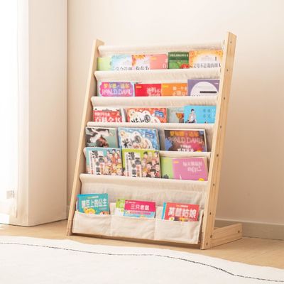 6 Tier Kids Book Rack for Bedroom Product Shelf Wood Book Storage Shelf Display