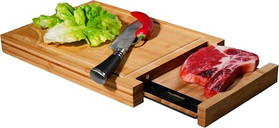 Custom Size Logo Professional Bamboo Cutting Board with Scale and Square Chopping Blocks