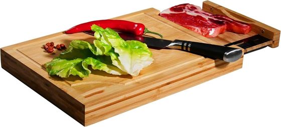 Custom Size Logo Professional Bamboo Cutting Board with Scale and Square Chopping Blocks