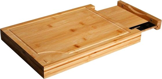 Custom Size Logo Professional Bamboo Cutting Board with Scale and Square Chopping Blocks
