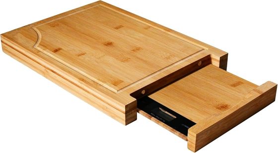 Custom Size Logo Professional Bamboo Cutting Board with Scale and Square Chopping Blocks